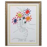 HAND WITH BOUQUET LITHOGRAPH BY PABLO PICASSO