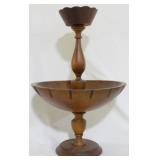 Vintage Wood Mid Century Epergne 18"