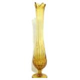 Fenton Amber Swung Vase Pedestal 16" tall