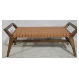 Union Home Cove bench, leather weave