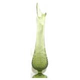 Vintage Green Hobnail Swung Vase, 21" tall