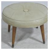 Vintage Danish petal top round footstool