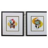 SET OF 2 MID CENTURY MODERN CATS WITH TV