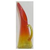 Kanawha Glass Amberina Swung Pitcher 15"