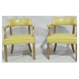 Pair mid-century vinyl arm chairs