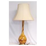 Tall Mid Century Drip Glaze Lamp - 34" tall