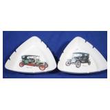 Pair of Plastic Ashtrays, 7.5 x 7.5