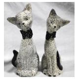 2 Ceramic Cat Figures - 11" tall