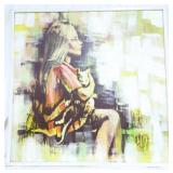 Mid Century stretch canvas painting by Clark 31x31