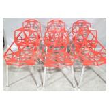 6 Metal & chrome pierced chairs