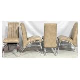 4 Beige & chrome base swoop chairs