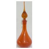 Pilgrim "Rocket" Decanter, Tangerine Crackle 16"