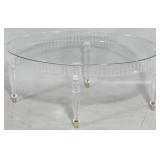 Wildwood oval acrylic & glass coffee table
