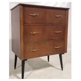 Mid Century 3 Drawer Oak Chest c.1960