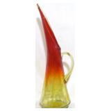 Blenko Amberina Crackle Glass Pitcher