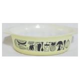 Black and Yellow Pyrex Mod Kitchen Bowl 3x10.5x7