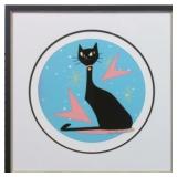 CAT ON BLUE SIGNED GICLEE BY IVY LOWE