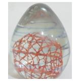 Glass Midcentury Egg Paperweight 3.5"