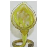 Blown Art Glass Jack In Pulpit Vase 7"