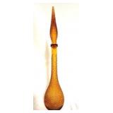 Vintage Amber Empoli Hobnail Bubble Genie Bottle
