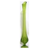 L E Smith Petal Green Swung Vase - 19" tall