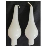 Pair mid century wax candles, 4"