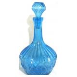 Empoli Peacock Blue Diamond Glass Genie Decanter
