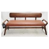 Union Home Stevens Wood & Leather Bench