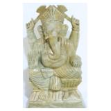 Carved Green Stone Ganesh Deity Elephant