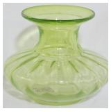 Vintage Blown Glass Green Vase 5"