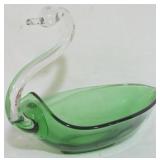 Duncan Miller Green Swan Bowl 9x11x7
