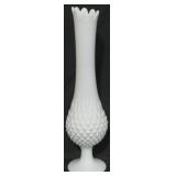 Milk Glass Hobnail Swung Vase - 13.5" tall