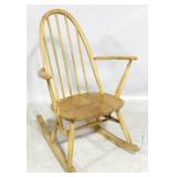 Vintage Mid-Century French Country Oak Rocker