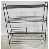 Metal mid century record stand, 32 x 26.5 x 12