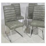 4 Gray & chrome base side chairs