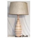 Vintage MCM Striped Ceramic Genie Lamp, 33" tall