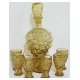 MCM Amber Grape Design Decanter set