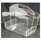 Acrylic magazine rack, 14 x 17 x 12
