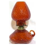 Fenton Pleated Amberina Finger Courting Oil Lamp