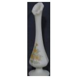 Painted Fenton Swung Bud Vase - 8" tall