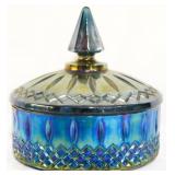 Carnival Glass Candy Jar with lid 7"