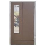 Vintage metal double door cabinet with key