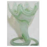 Vintage Art Glass Stretched Vase 9.5"