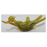 Vintage Art Glass Swan Bowl 5x13x8