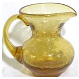 Blenko Crackle Art Glass Pitcher - 4" tall