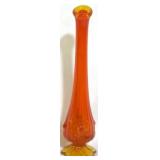 Fenton Amberina Swung Glass Vase, 10.5" tall
