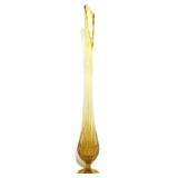 Fenton Amber Colored Swung Vase, 23" tall