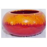 Large Red & Orange California Pottery Planter