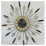 Vintage Starburst Electric Wall Clock by United