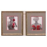 SET OF 2 MARILYN MONROE RED ROSES BY BERT STERN